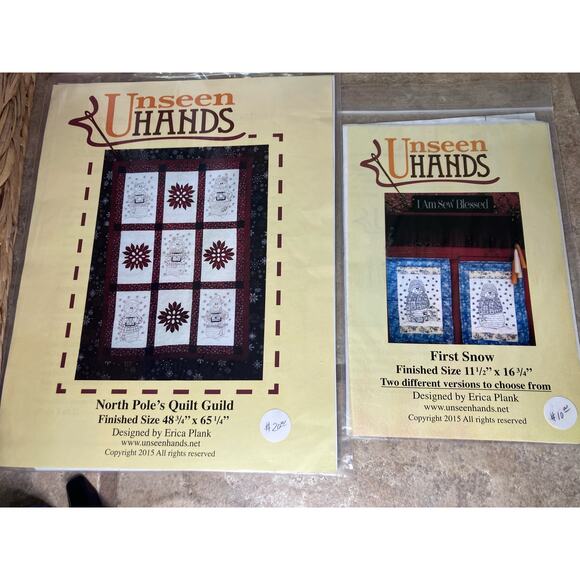 Christmas‎ Quilting Pattern Lot of 10, Trees, Missouri Star, Unseen Hand, VTG - Picture 3 of 6